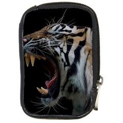 Angry Tiger Roar Compact Camera Leather Case by Cemarart