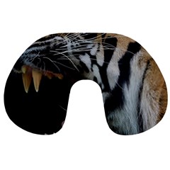 Angry Tiger Roar Travel Neck Pillow by Cemarart