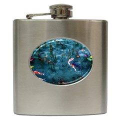 Fish Koi Carp Hip Flask (6 Oz) by Cemarart