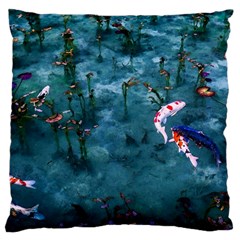 Fish Koi Carp Large Cushion Case (two Sides) by Cemarart