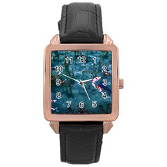 Fish Koi Carp Rose Gold Leather Watch  by Cemarart