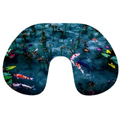 Fish Koi Carp Travel Neck Pillow by Cemarart