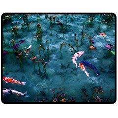 Fish Koi Carp Two Sides Fleece Blanket (medium) by Cemarart