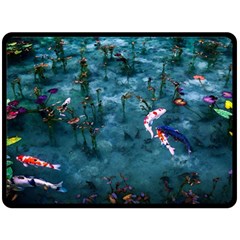 Fish Koi Carp Two Sides Fleece Blanket (large) by Cemarart