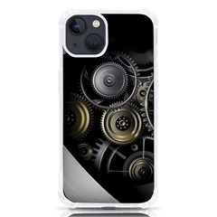 Abstract Style Gears Gold Silver Iphone 13 Tpu Uv Print Case by Cemarart