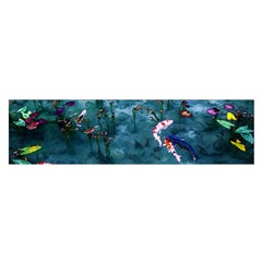 Fish Koi Carp Oblong Satin Scarf (16  X 60 ) by Cemarart