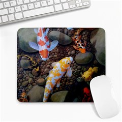 Koi Fish Clown Pool Stone Large Mousepad