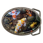 Koi Fish Clown Pool Stone Belt Buckles Front