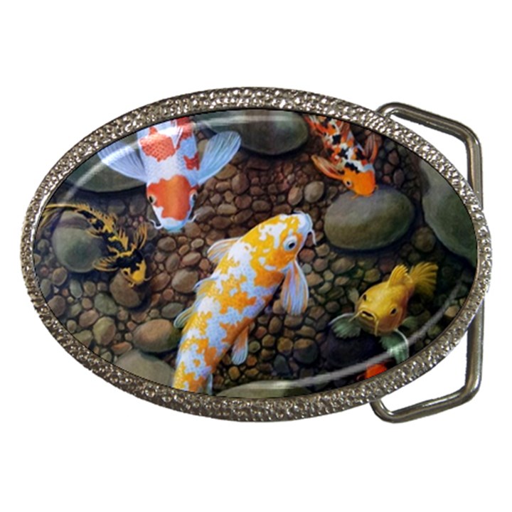 Koi Fish Clown Pool Stone Belt Buckles