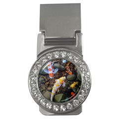 Koi Fish Clown Pool Stone Money Clips (cz)  by Cemarart