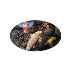 Koi Fish Clown Pool Stone Sticker Oval (100 Pack) by Cemarart