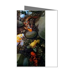 Koi Fish Clown Pool Stone Mini Greeting Cards (pkg Of 8) by Cemarart