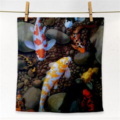 Koi Fish Clown Pool Stone Face Towel by Cemarart