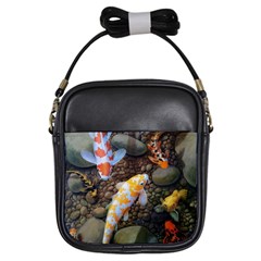 Koi Fish Clown Pool Stone Girls Sling Bag