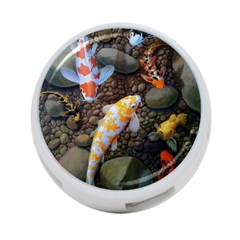 Koi Fish Clown Pool Stone 4-port Usb Hub (one Side) by Cemarart