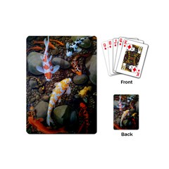 Koi Fish Clown Pool Stone Playing Cards Single Design (mini) by Cemarart