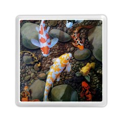 Koi Fish Clown Pool Stone Memory Card Reader (square) by Cemarart