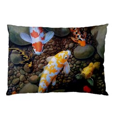 Koi Fish Clown Pool Stone Pillow Case (two Sides) by Cemarart