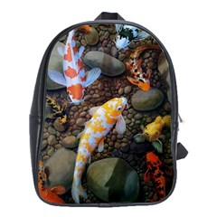 Koi Fish Clown Pool Stone School Bag (xl) by Cemarart