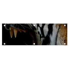 Angry Tiger Roar Banner And Sign 6  X 2  by Cemarart