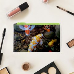 Koi Fish Clown Pool Stone Cosmetic Bag (xs) by Cemarart