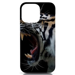 Angry Tiger Roar Iphone 14 Pro Max Black Uv Print Case by Cemarart