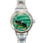 Japanese Koi Fish Round Italian Charm Watch Front