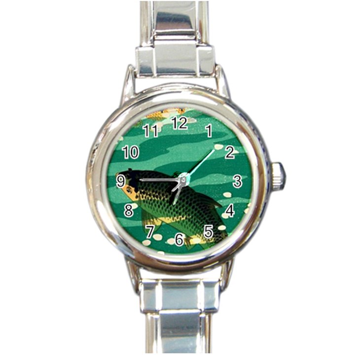 Japanese Koi Fish Round Italian Charm Watch