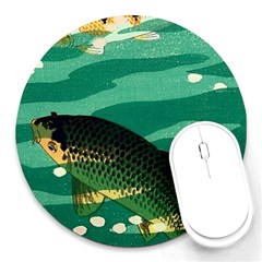 Japanese Koi Fish Round Mousepad