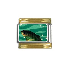 Japanese Koi Fish Gold Trim Italian Charm (9mm) by Cemarart