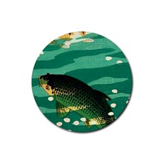 Japanese Koi Fish Rubber Coaster (round)