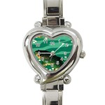 Japanese Koi Fish Heart Italian Charm Watch Front