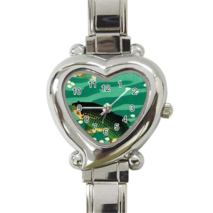 Japanese Koi Fish Heart Italian Charm Watch