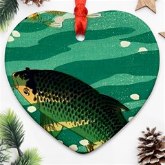 Japanese Koi Fish Heart Ornament (two Sides)