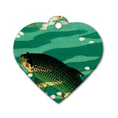 Japanese Koi Fish Dog Tag Heart (two Sides) by Cemarart