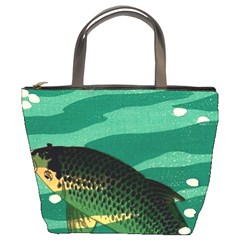 Japanese Koi Fish Bucket Bag by Cemarart