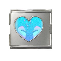 Seahorse Mega Link Heart Italian Charm (18mm) by Cemarart