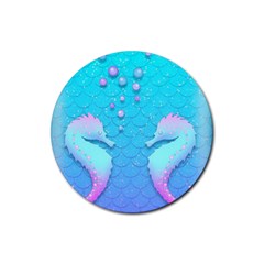 Seahorse Rubber Round Coaster (4 Pack)