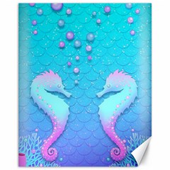 Seahorse Canvas 11  X 14  by Cemarart