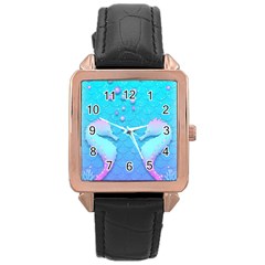 Seahorse Rose Gold Leather Watch 