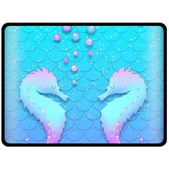 Seahorse Two Sides Fleece Blanket (large) by Cemarart