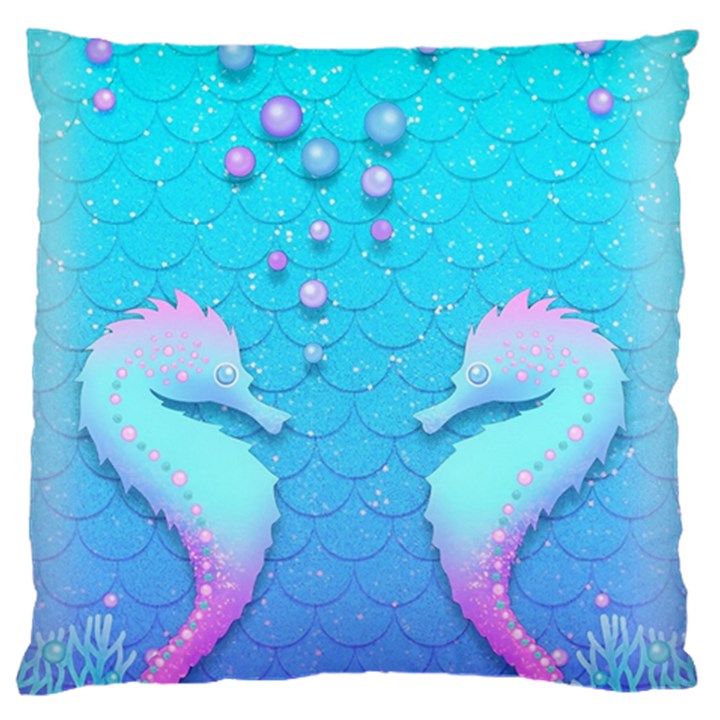 Seahorse Standard Premium Plush Fleece Cushion Case (Two Sides)