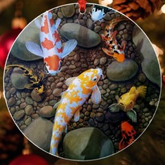 Koi Fish Clown Pool Stone Uv Print Acrylic Ornament Round by Cemarart