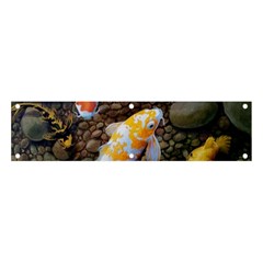 Koi Fish Clown Pool Stone Banner And Sign 4  X 1 