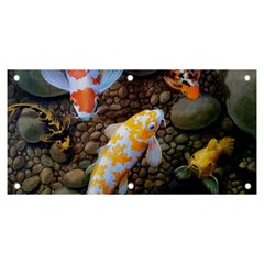 Koi Fish Clown Pool Stone Banner And Sign 6  X 3 