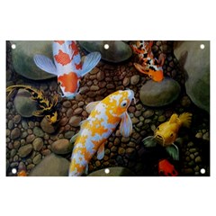 Koi Fish Clown Pool Stone Banner And Sign 6  X 4 