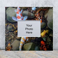 Koi Fish Clown Pool Stone White Wall Photo Frame 5  X 7  by Cemarart