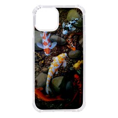 Koi Fish Clown Pool Stone Iphone 14 Tpu Uv Print Case by Cemarart