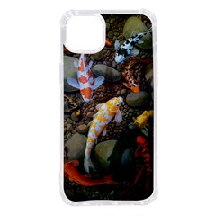 Koi Fish Clown Pool Stone Iphone 14 Plus Tpu Uv Print Case by Cemarart