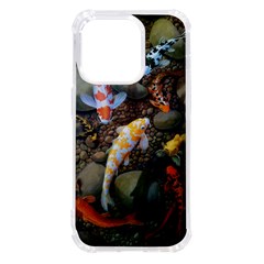 Koi Fish Clown Pool Stone Iphone 14 Pro Tpu Uv Print Case by Cemarart